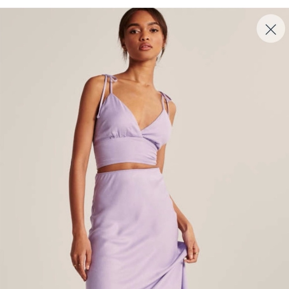 Abercrombie & Fitch Lavender Two-Piece crop top & skirt set